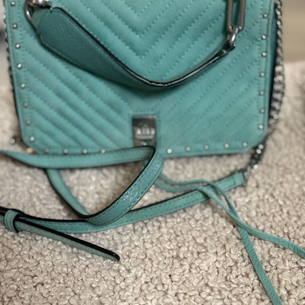 Rebecca Minkoff Je’taime Blue Quilted Crossbody Bag with Adjustable Strap